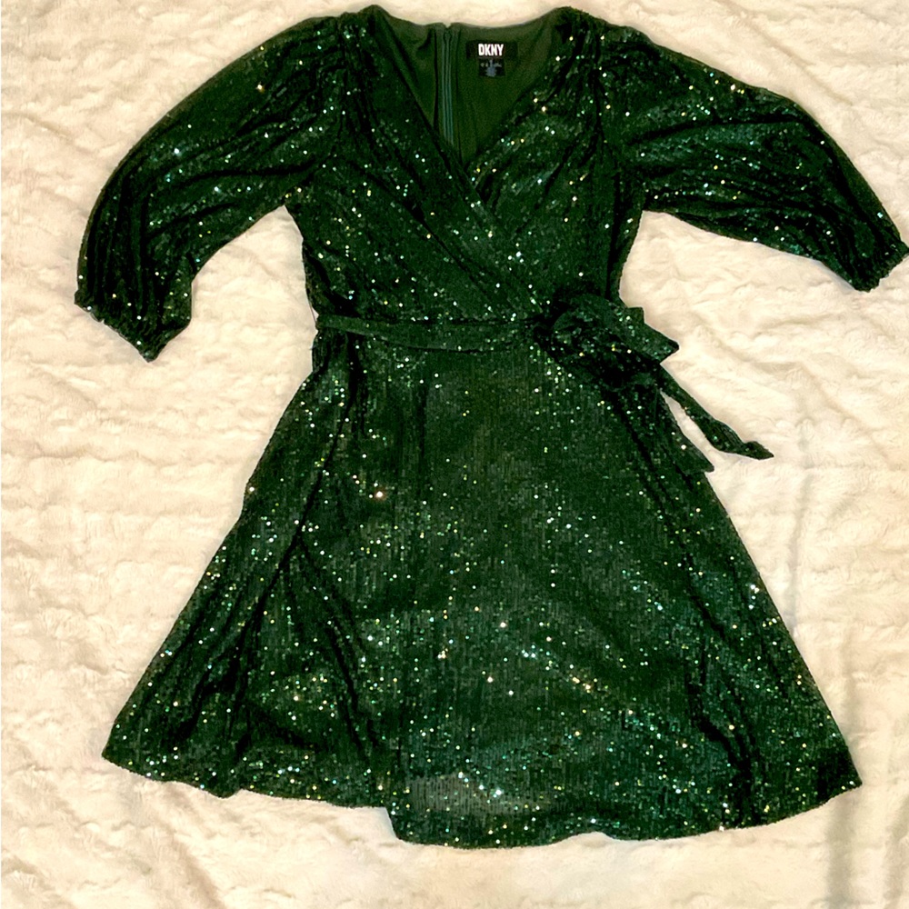 DKNY Emerald Green Sequin Dress
